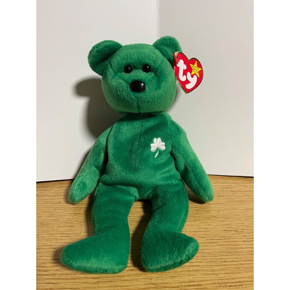 Ty Beanie Babies Erin The Bear Green Shamrock Plush 8" With Tag St Patricks Day